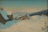 14.Herman Schmiechen (1855-1925), Chaty w Śniegu, l. 80. XIX w., olej, tektura